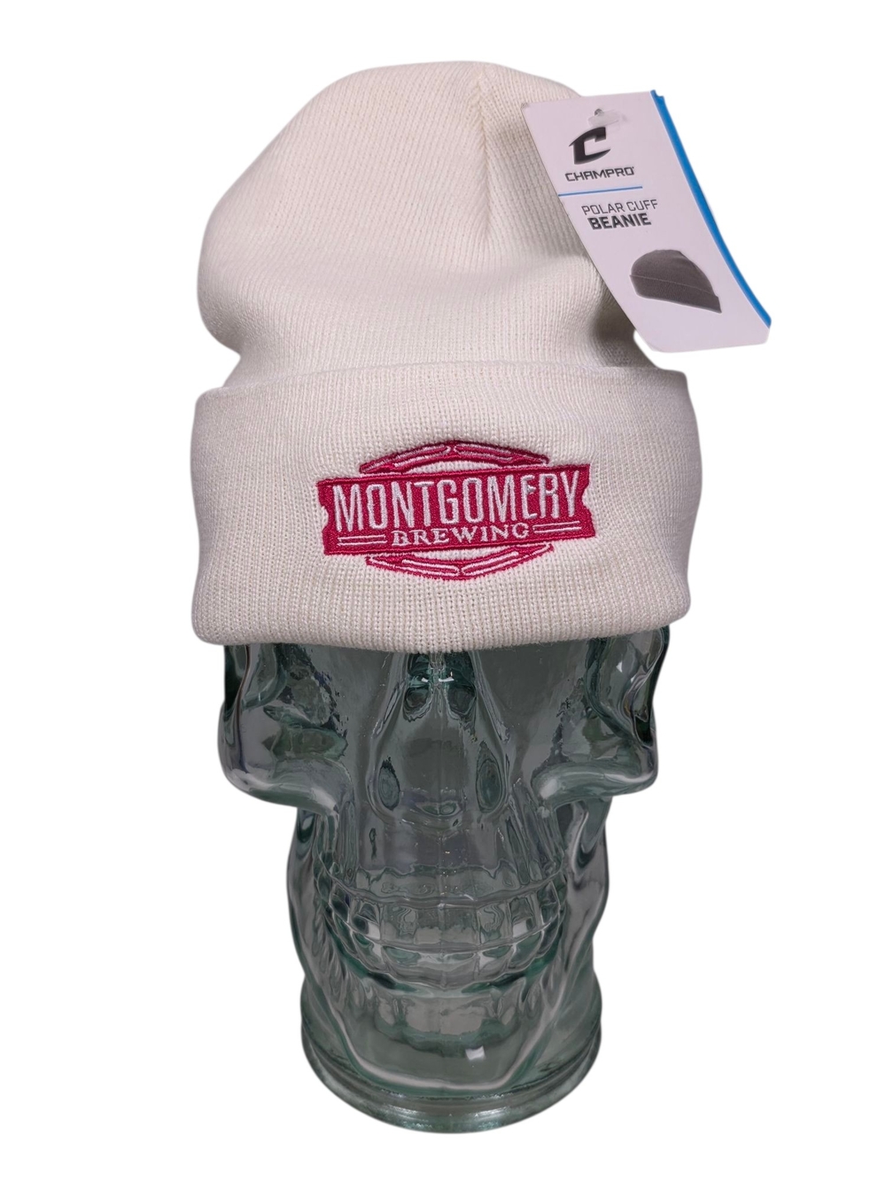 Champro Polar Cuff Beanie Hat Off White Cream Montgomery Brewing Embroidered NWT